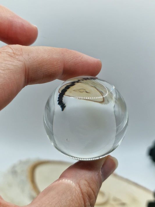 Bergkristall mit Blauen Nadeln / Blue Needle Quartz Kugel 💙 BN93