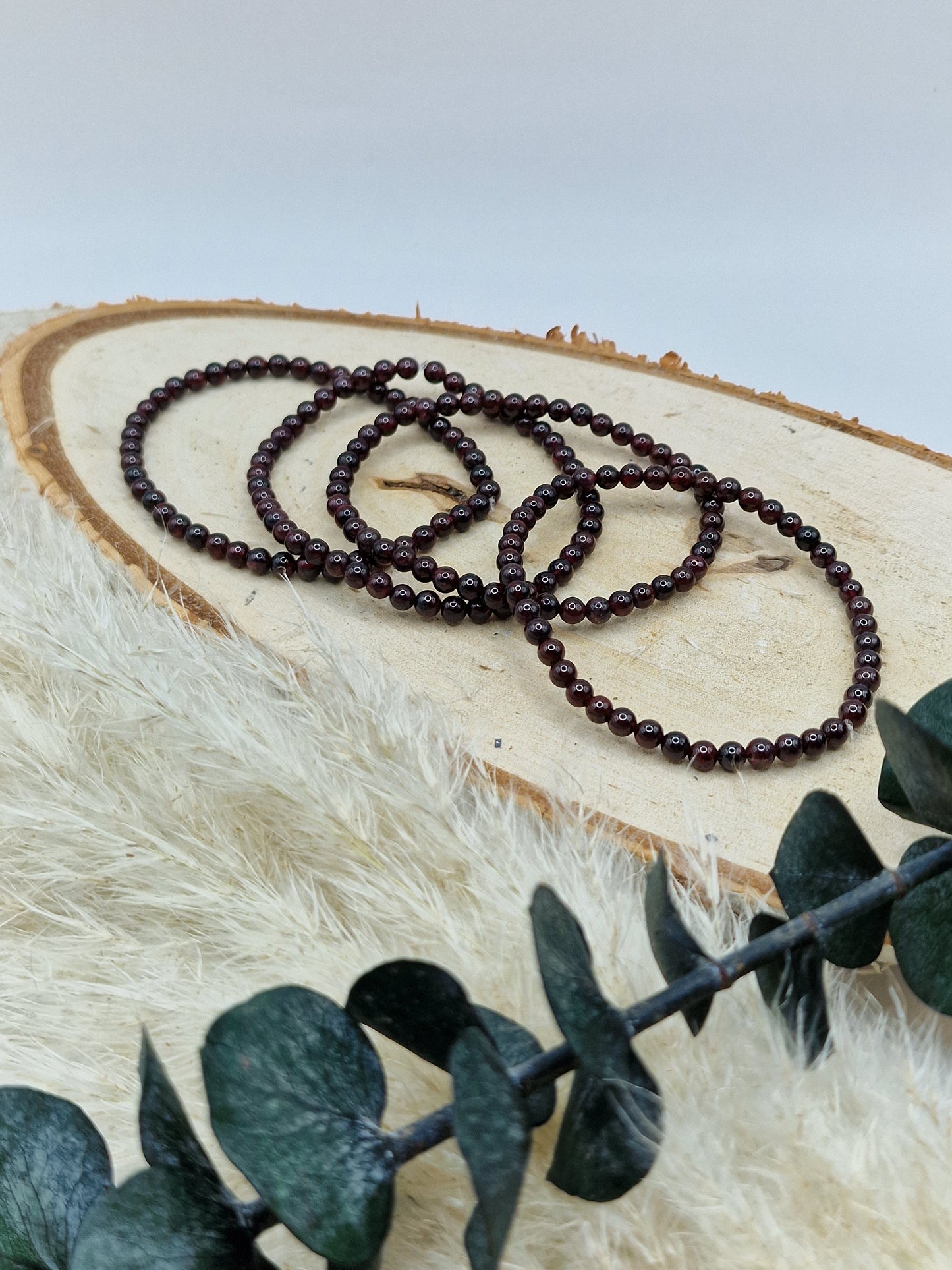 Granat Kugel Armband ❤️ 4mm