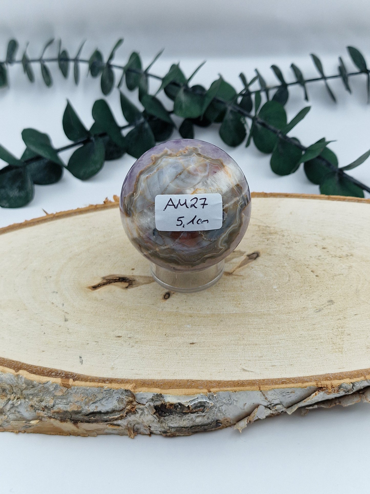 Amethyst mit Crazy Lace Achat Kugel 🤪 AM27