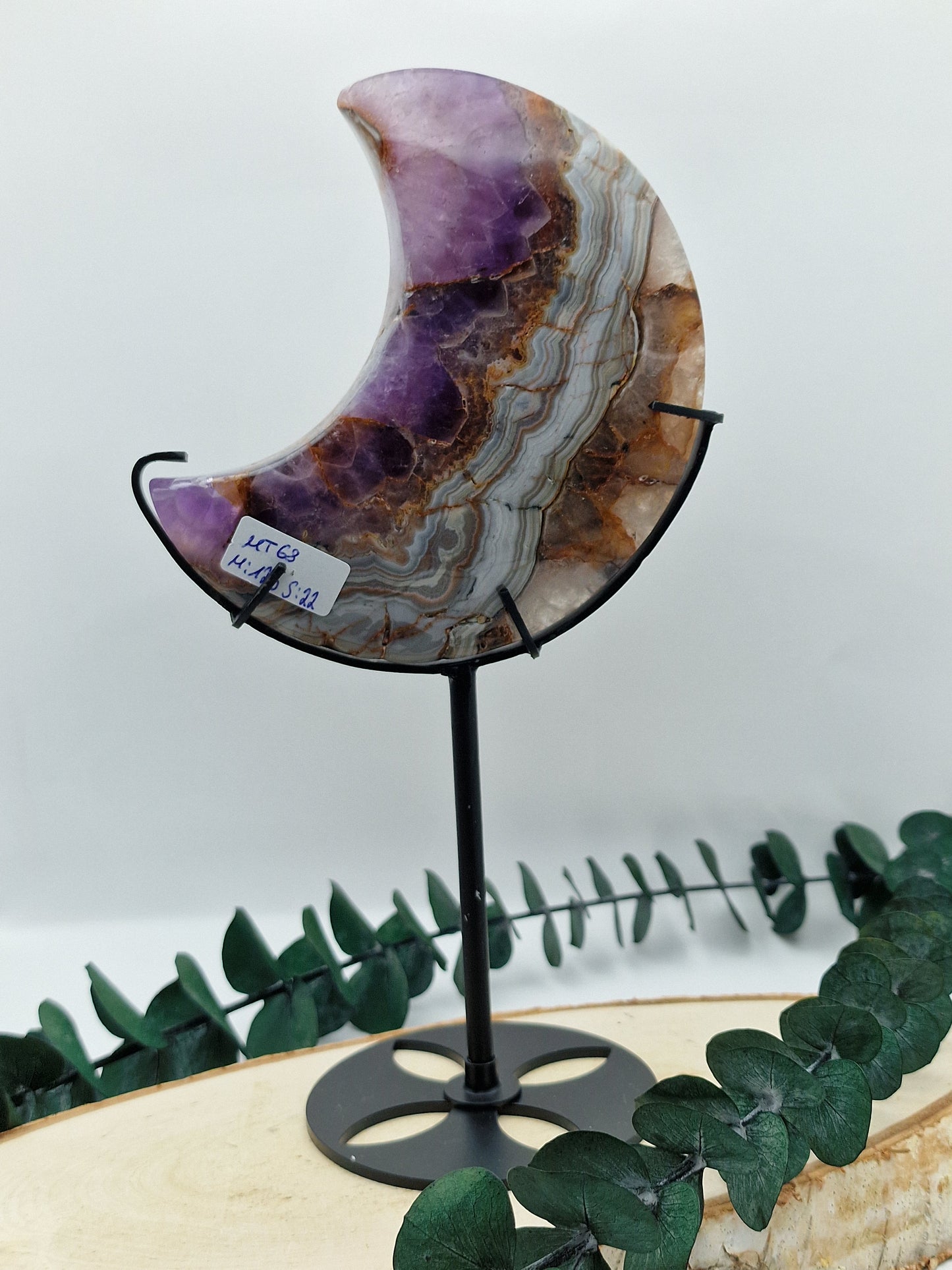Amethyst mit Crazy Lace Achat Mond 🤪 MT68
