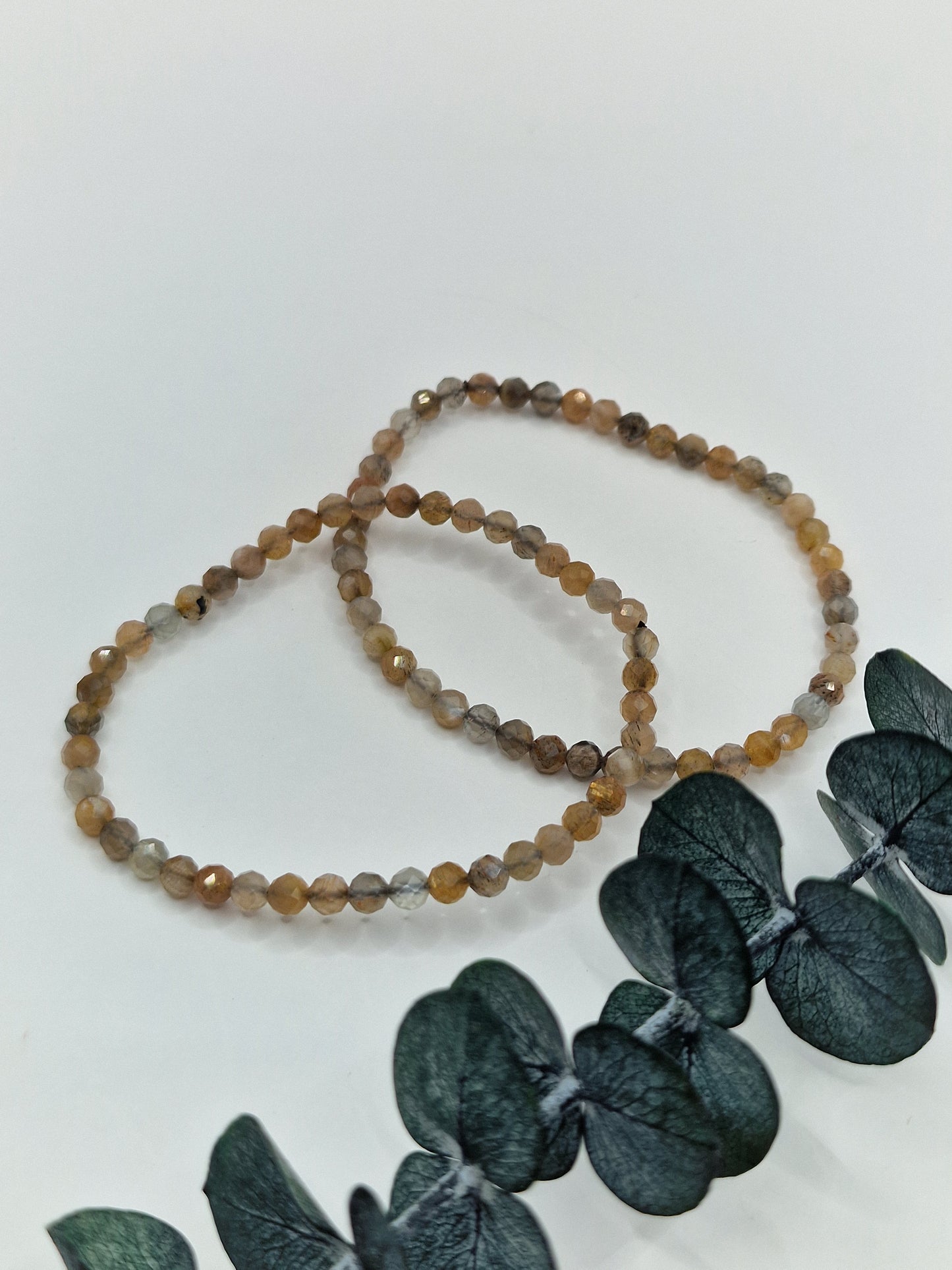 Schwarzer Mondstein Armband Facettiert 🌙 M12