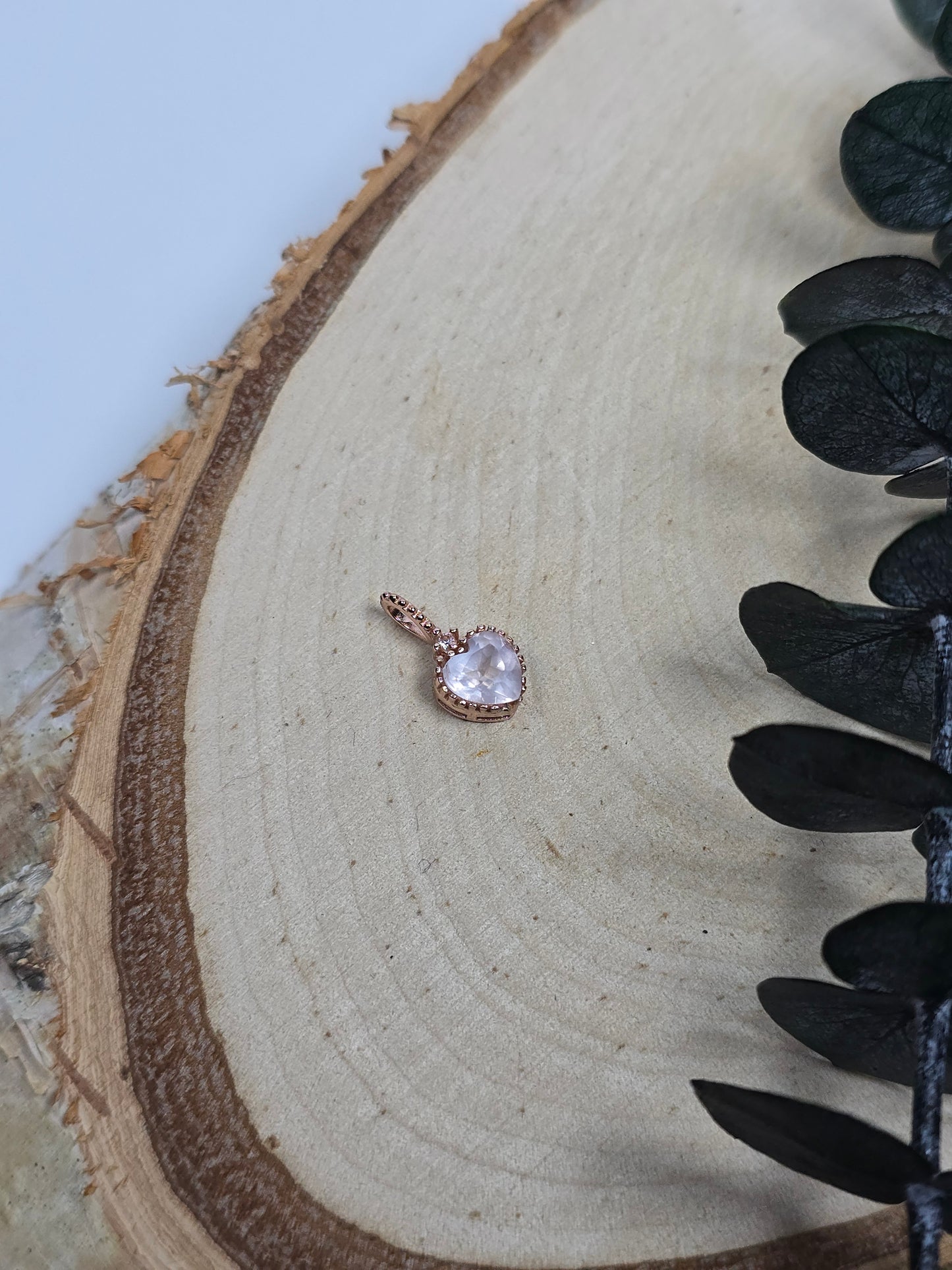 Mosambik Rosenquarz Anhänger 🎀 Roségold