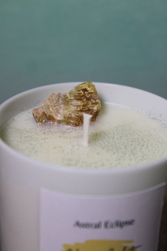 Honey Calcite Candle 🍯 Handmade by Astral Eclipse