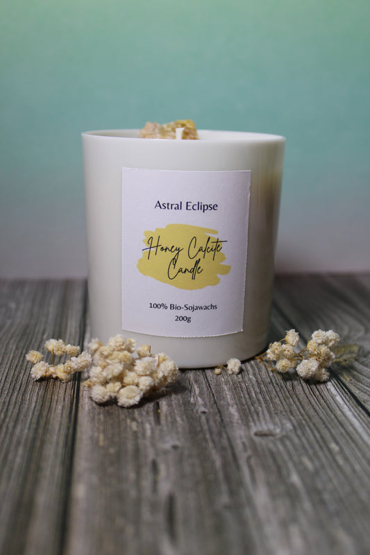 Honey Calcite Candle 🍯 Handmade by Astral Eclipse