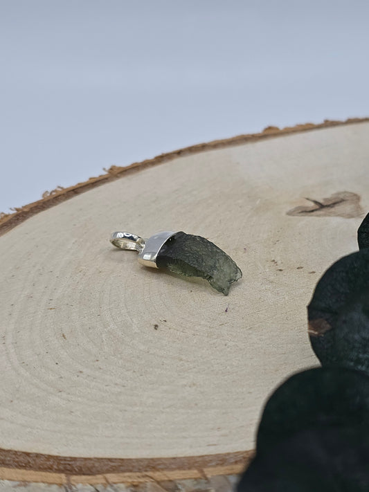 Moldavit Anhänger S925 💚 HM71