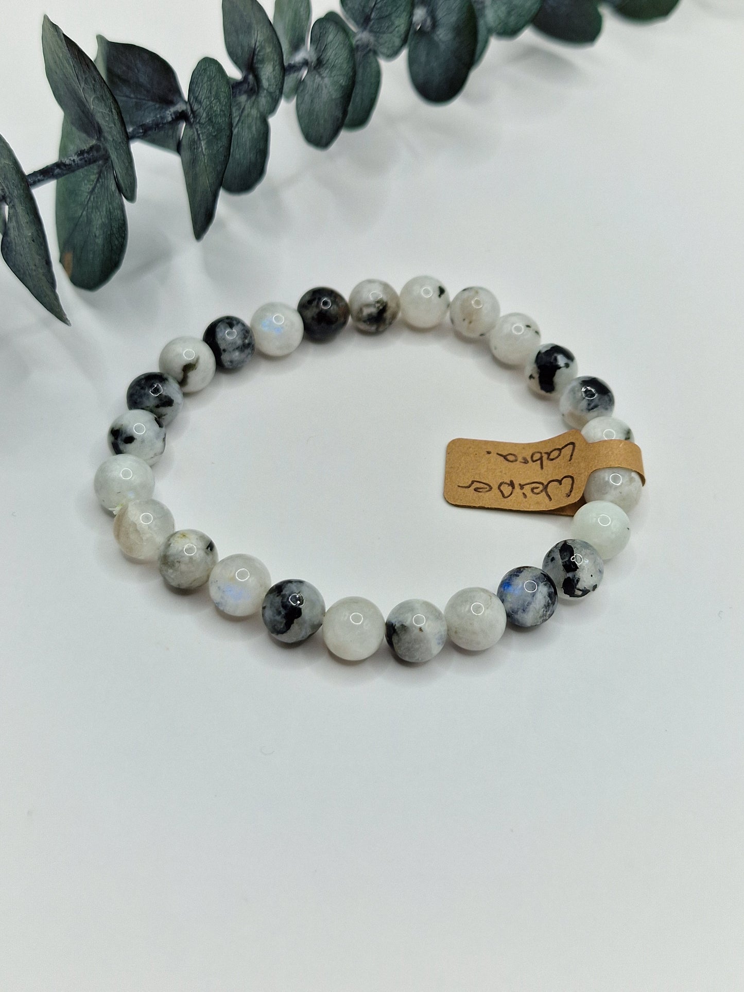 Weißer Labradorit Kugelarmband 🤍 8mm
