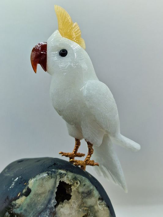 Kakadu auf Amethystgeode 🐦 VB159