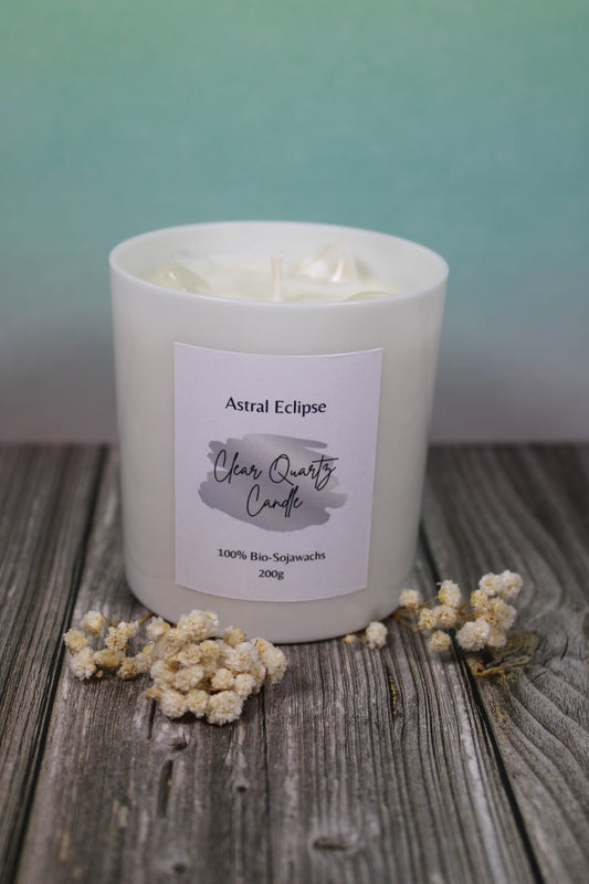 Clear Quartz Candle 🤍 Handmade by Astral Eclipse