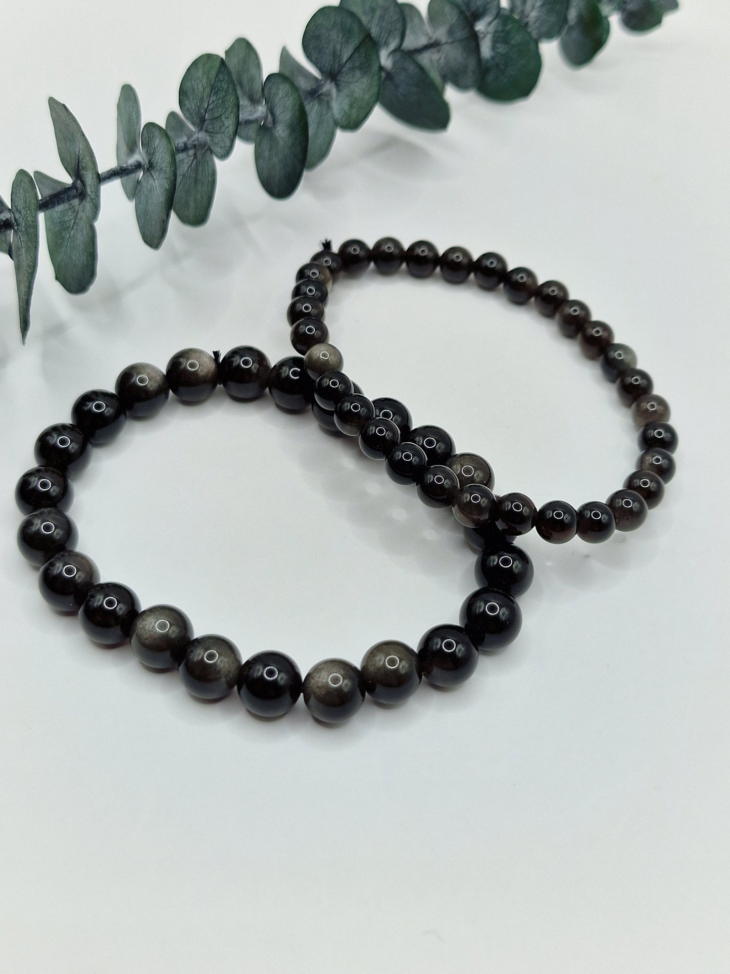 Silberobsidian Kugelarmband 🖤