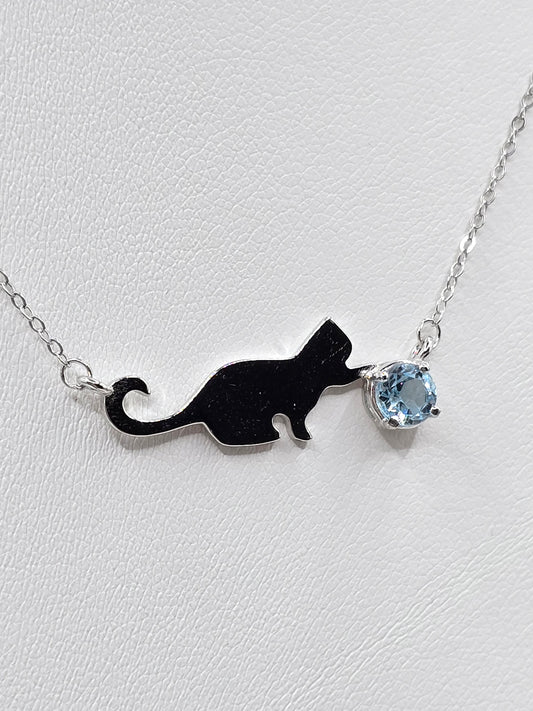 Topaz Kette 'Playful Cat' 💙