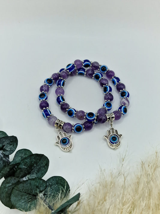 Evil Eye Armband mit Amethyst 🧿