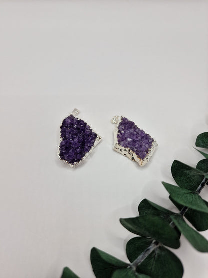 Amethyst Cluster Anhänger in Silber 💜