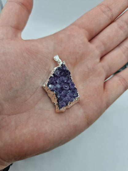 Amethyst Cluster Anhänger in Silber 💜