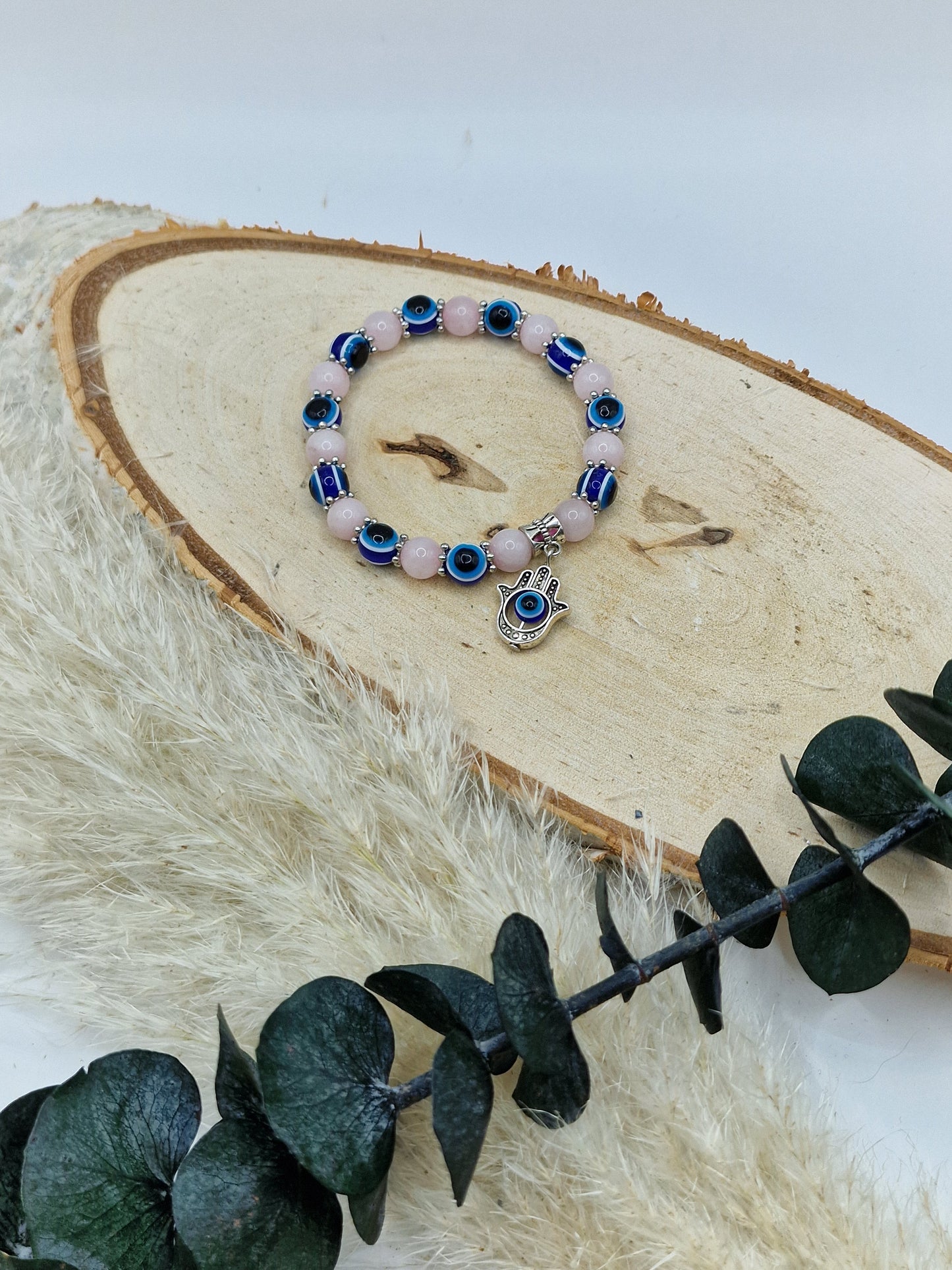 Evil Eye Armband 🧿 Rosenquarz