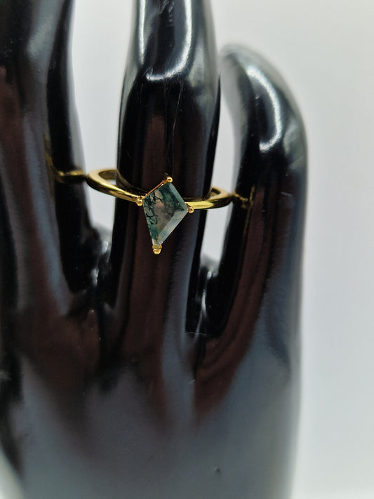 Moosachat Ring 💚 I35