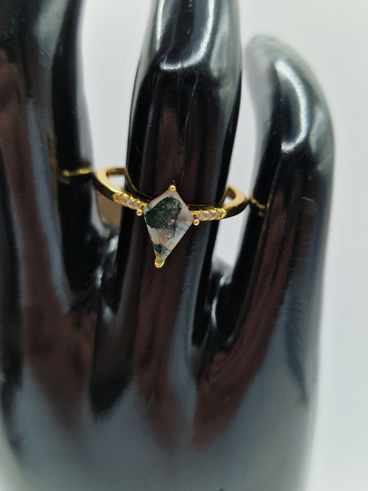 Moosachat Ring 💚 L35