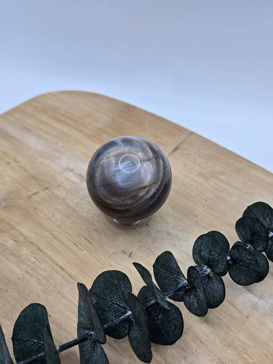 HQ Schwarze Mondstein Kugel 🌕 JW57