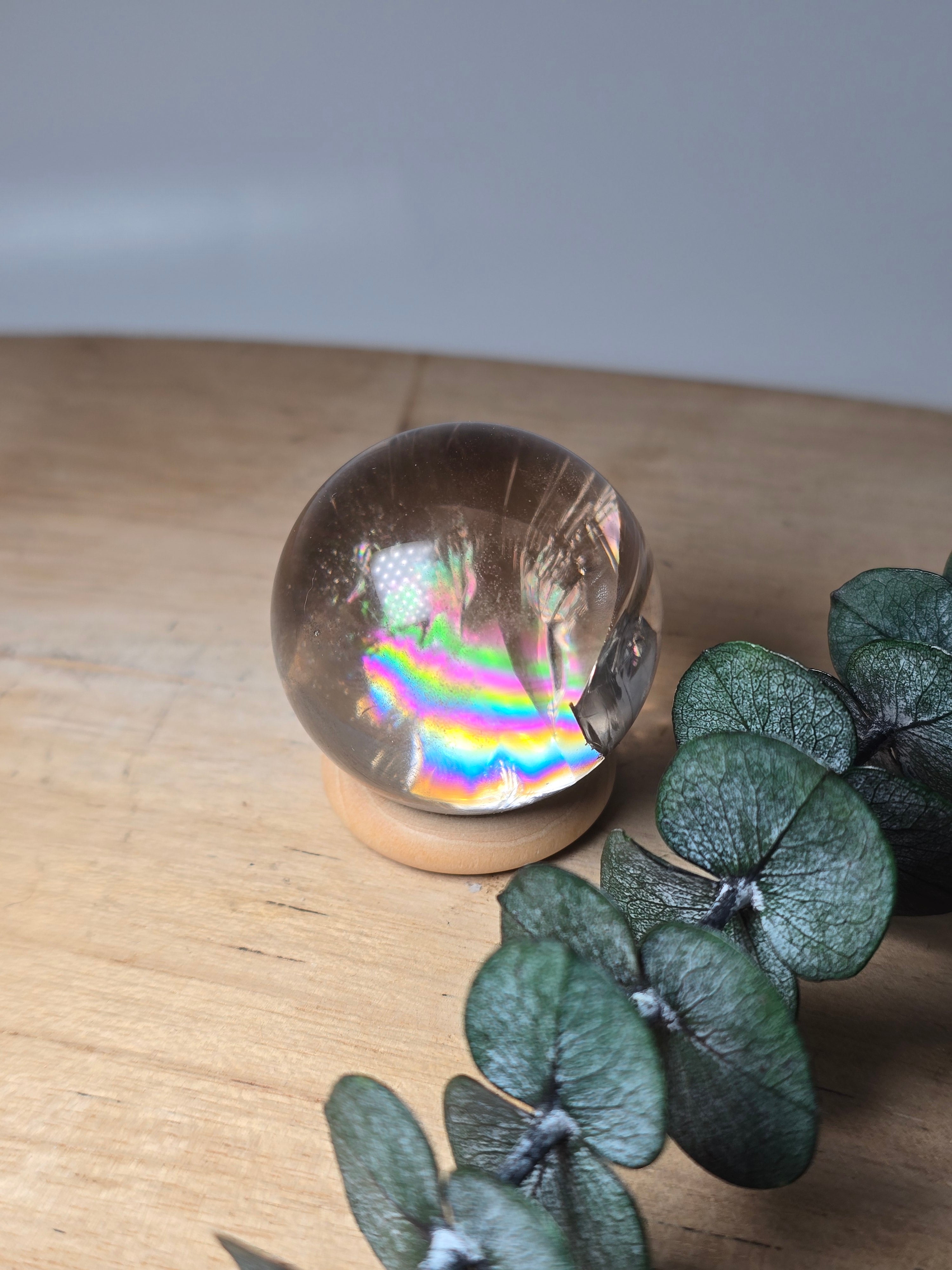 HQ Rauchquarz Kugel mit Regenbogen 🌈 JK33