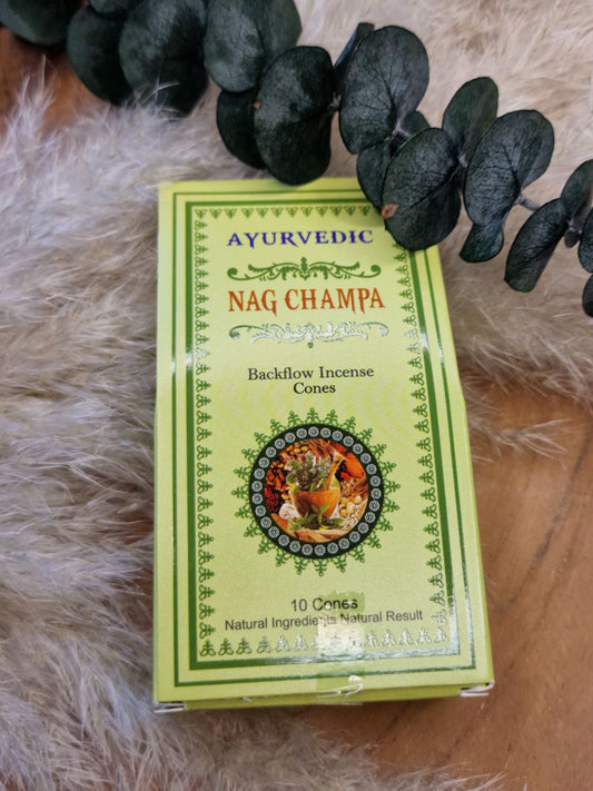 Ayurvedische Nag Champa Rückfluss Räucherkegel