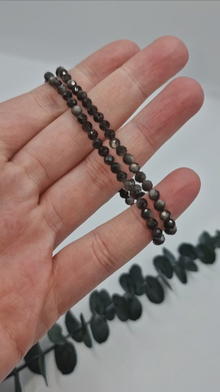 Silberobsidian Armband Facettiert 🖤 SO12
