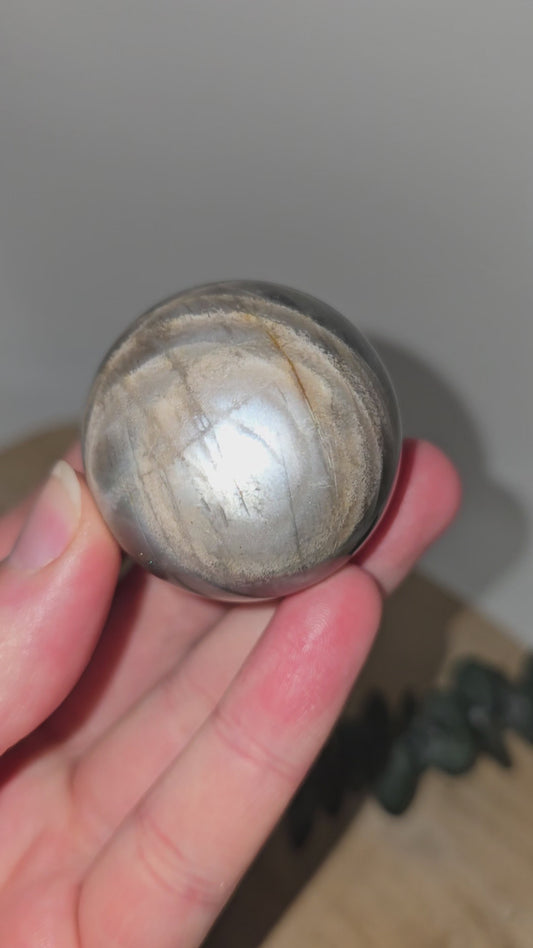 HQ Schwarze Mondstein Kugel 🌕 JW57