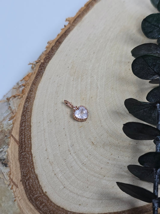 Mosambik Rosenquarz Anhänger 🎀 Roségold