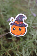 Carlos der Kürbis - Sticker/Magnetisches Lesezeichen 🎃