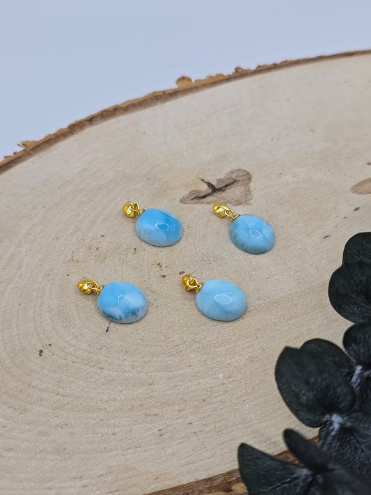 Larimar Anhänger 🐬 S925, vergoldet