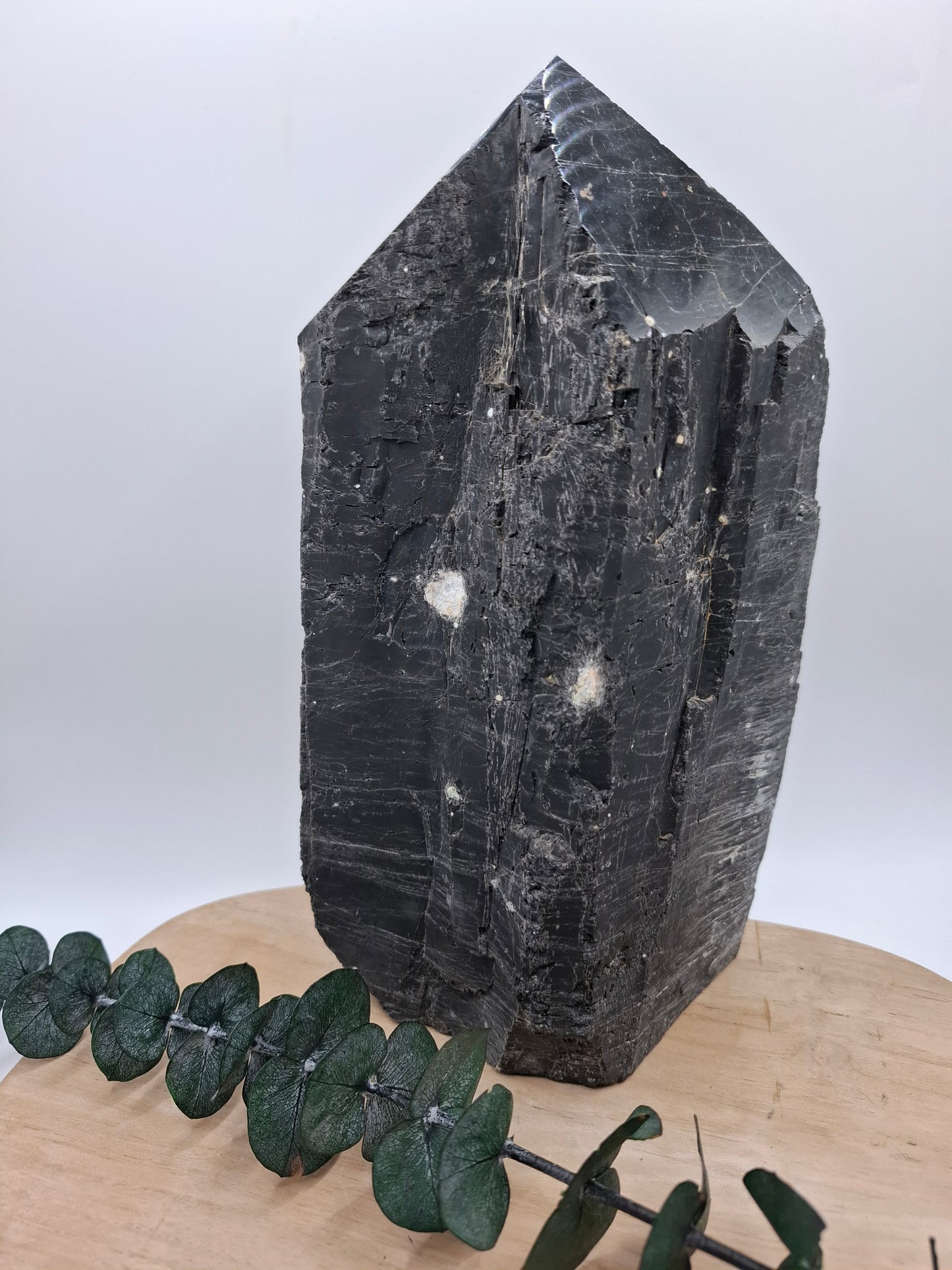 Schwarzer Turmalin Turm halbpoliert 🖤 Y186