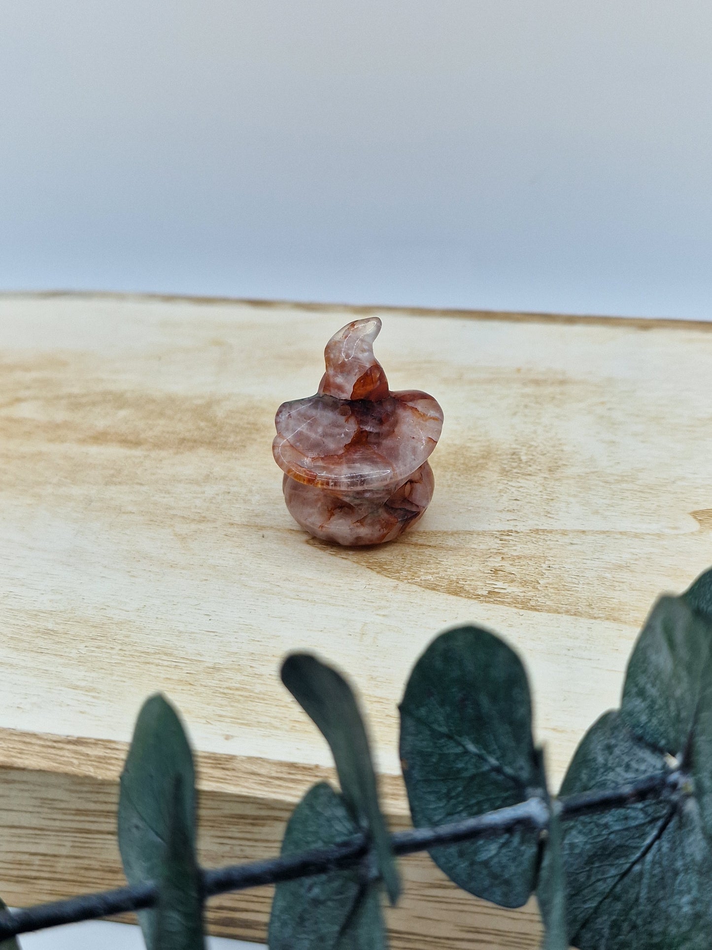 Feuerquarz Kürbis mit Hut 🎃