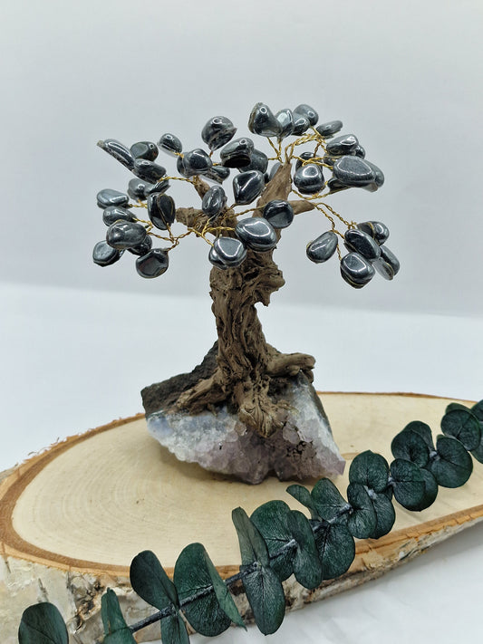 Hämatit Baum auf Amethyst 🌳 HB22