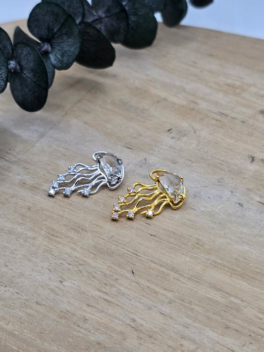 Bergkristall Quallen Anhänger 'Aquatic Life' 🪼