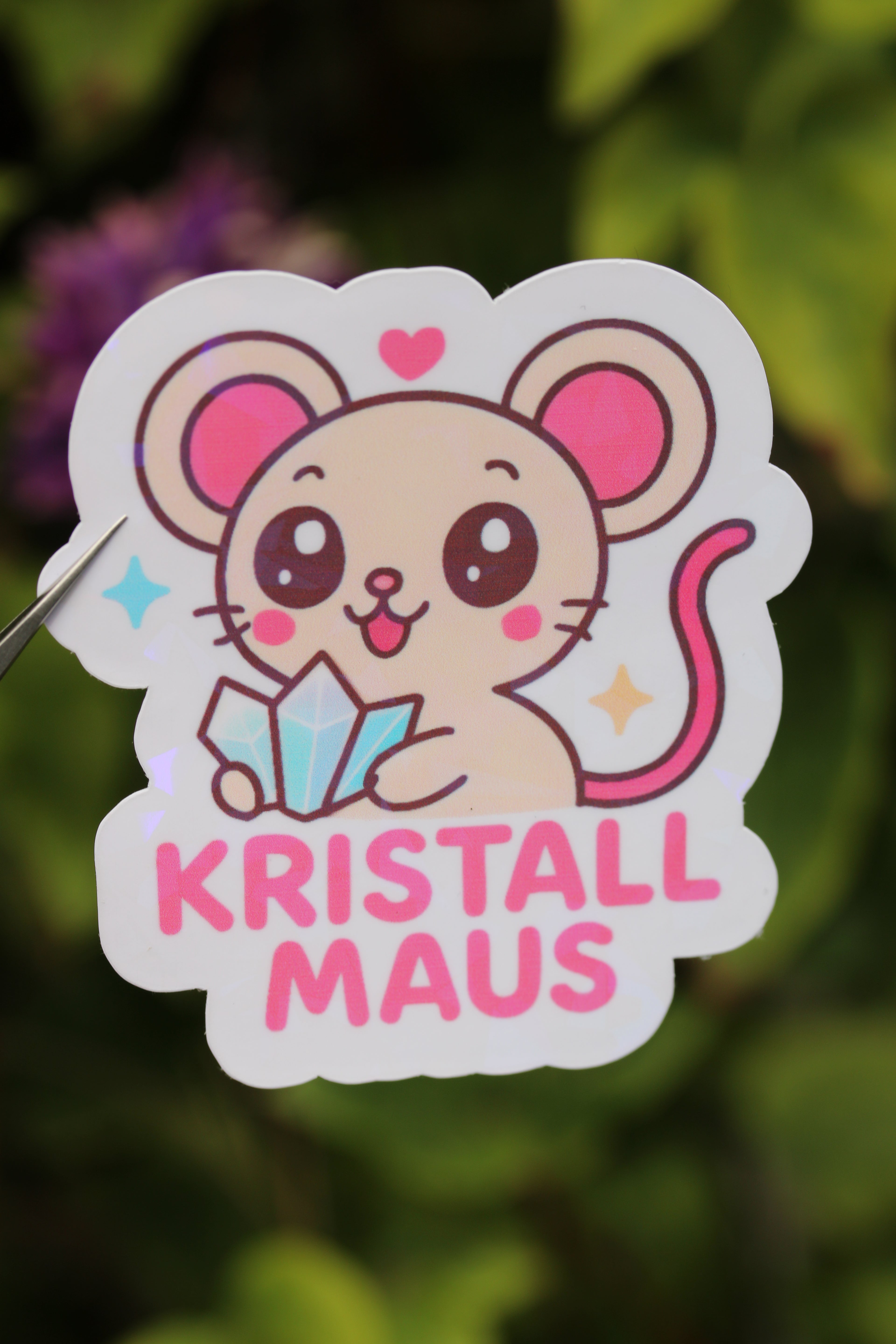 "Kristallmaus" - Sticker/Magnetisches Lesezeichen 🐭