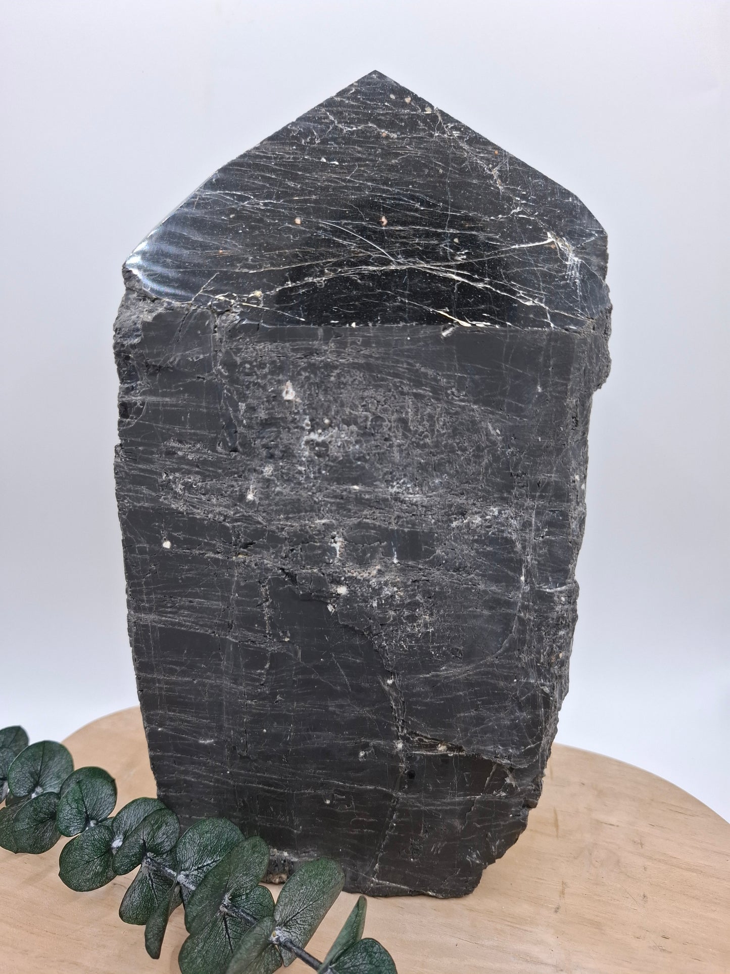 Schwarzer Turmalin Turm halbpoliert 🖤 Y186