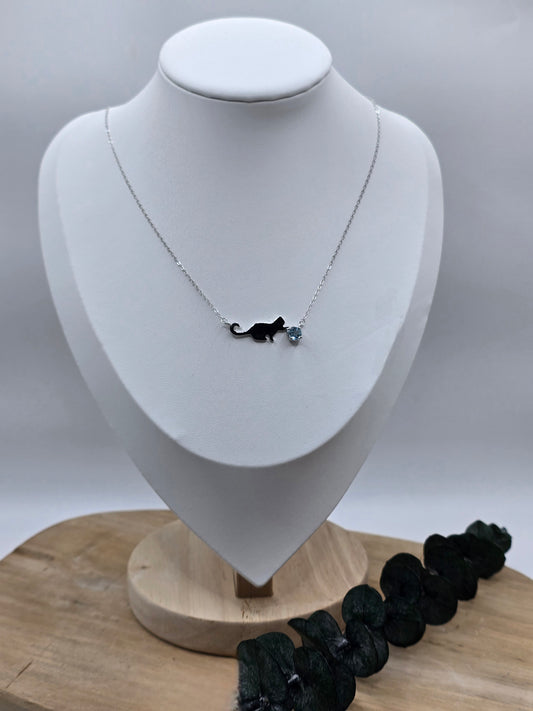 Topaz Kette 'Playful Cat' 💙