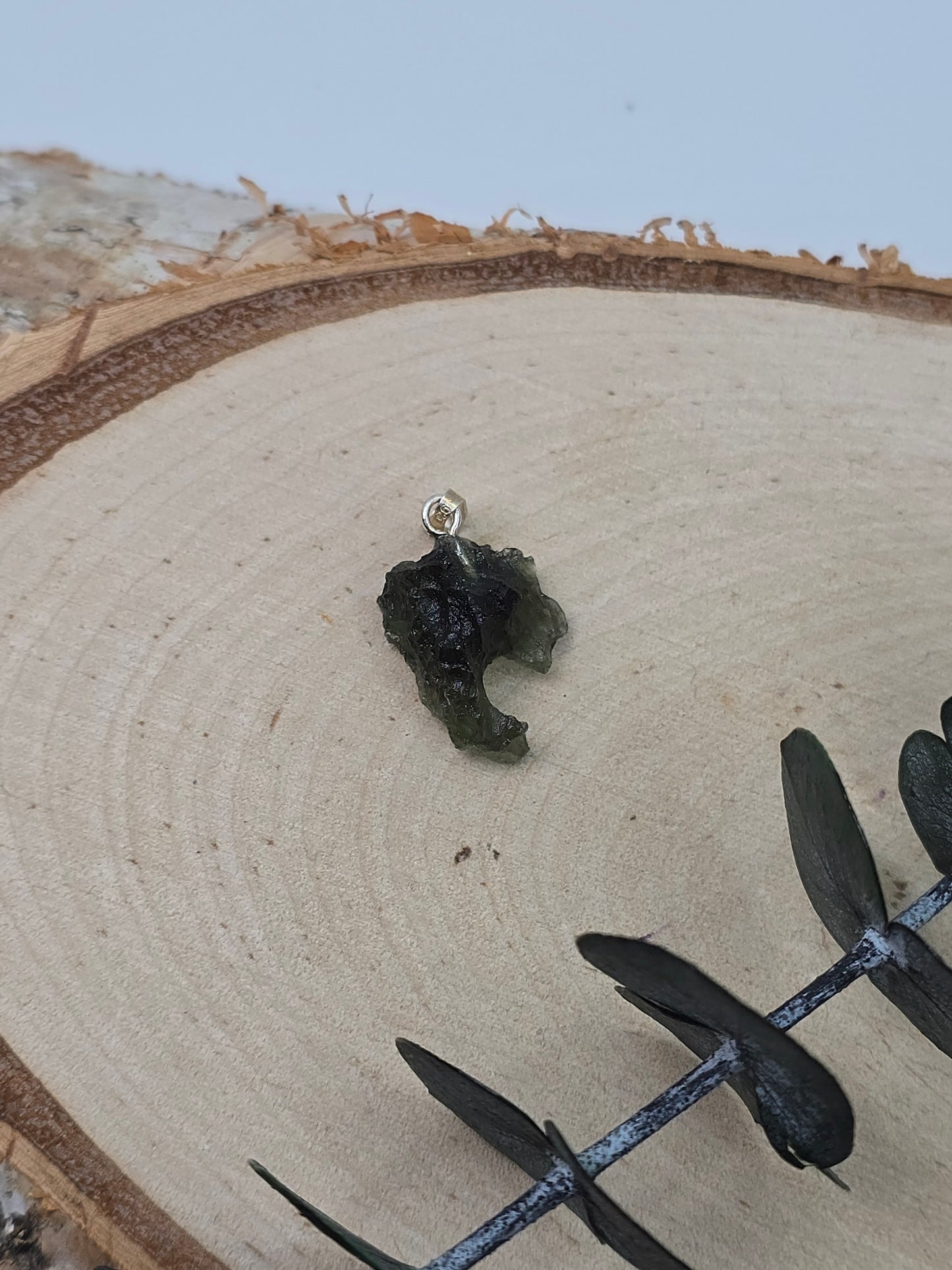 Moldavit Anhänger S925 💚 HG49