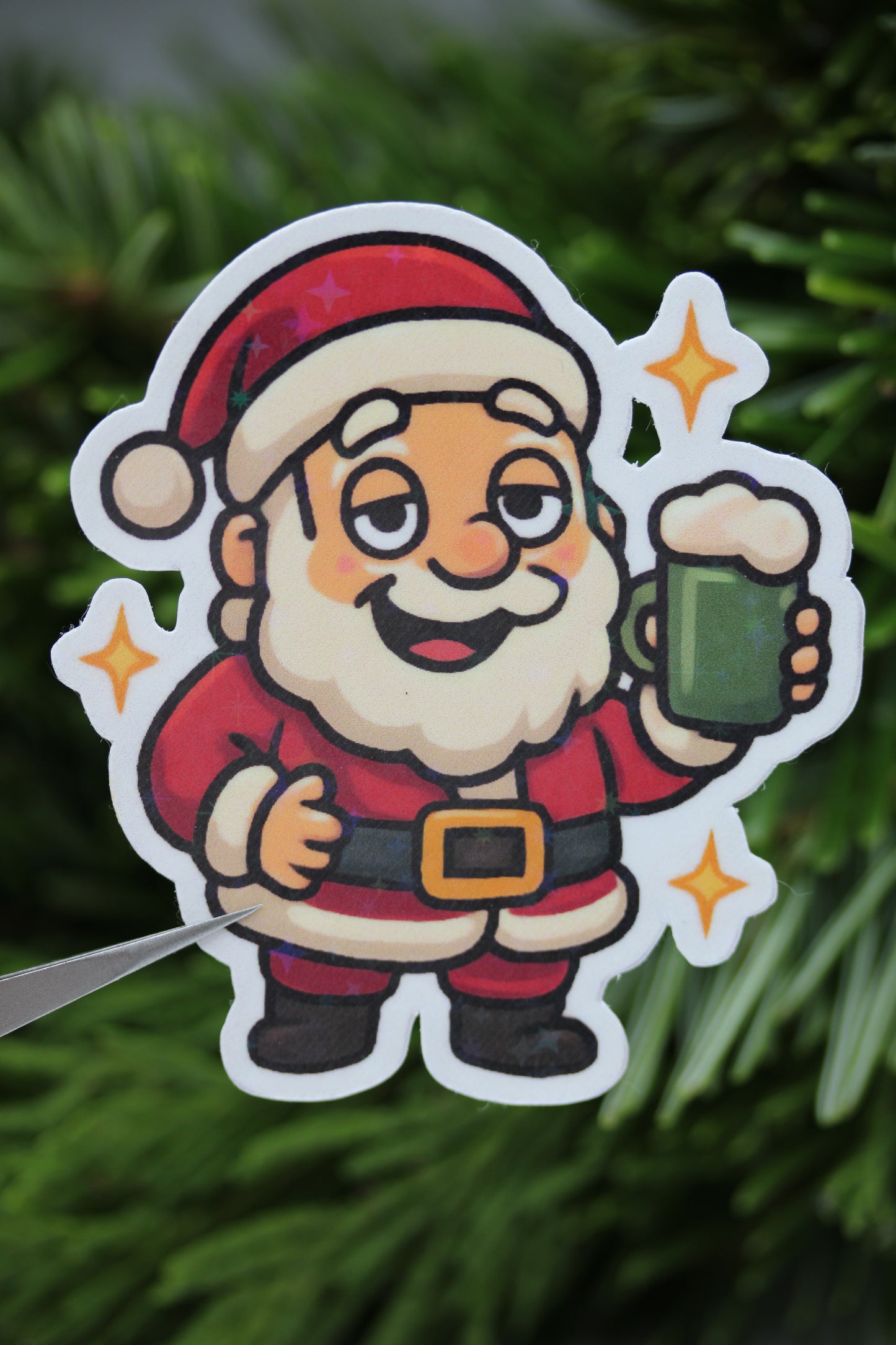 Maik, der beschwipste Santa - Sticker/Magnetisches Lesezeichen 🎅