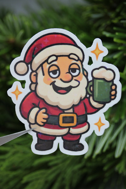 Maik, der beschwipste Santa - Sticker/Magnetisches Lesezeichen 🎅