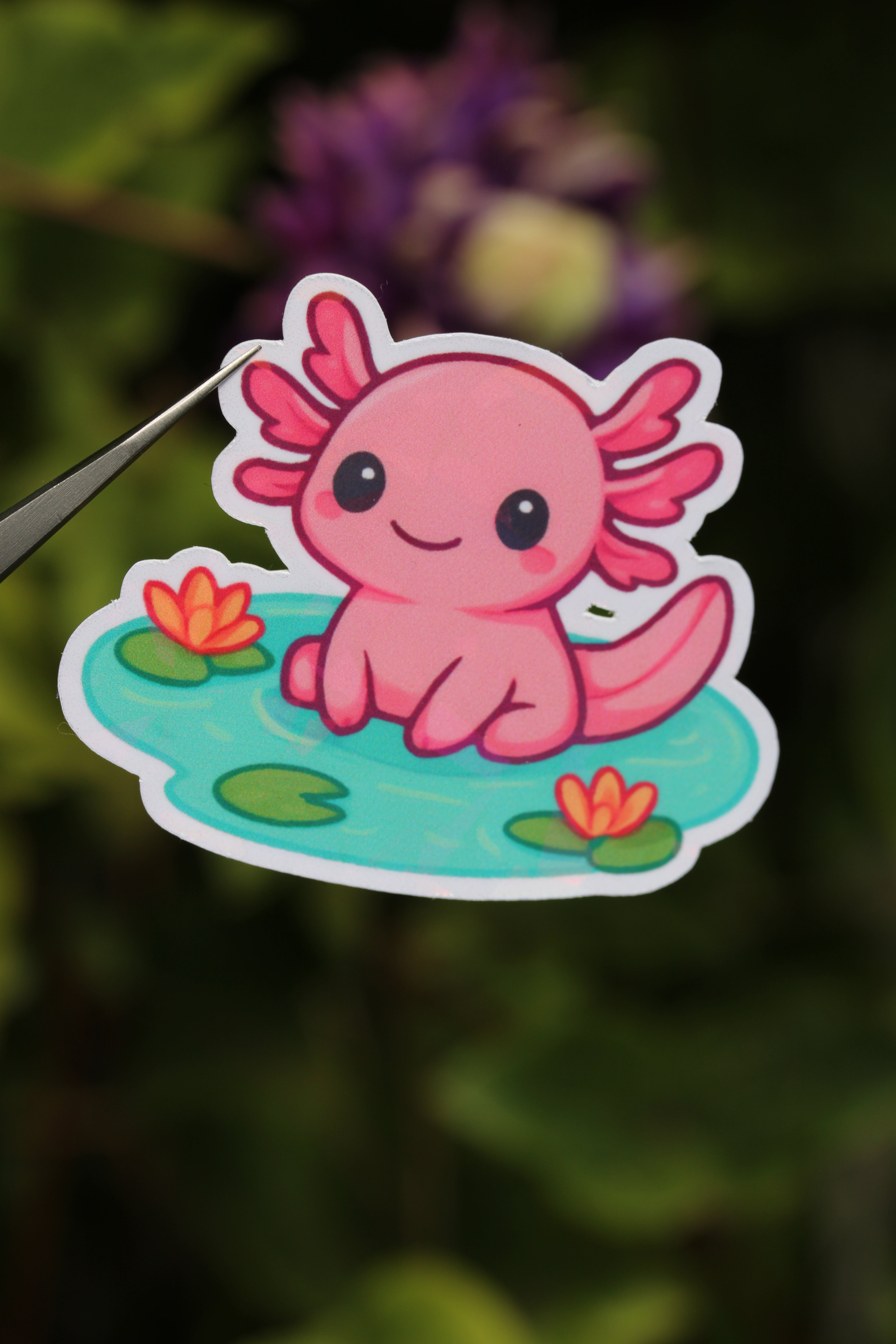 Nelly das Axolotl - Sticker/Magnetisches Lesezeichen 🌸
