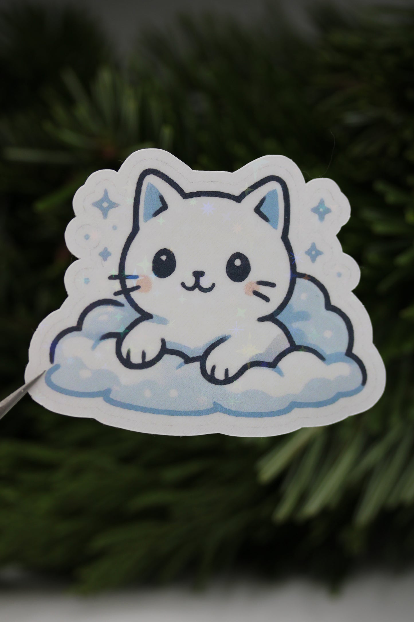 Karla die Schneekatze - Sticker/Magnetisches Lesezeichen 🐱