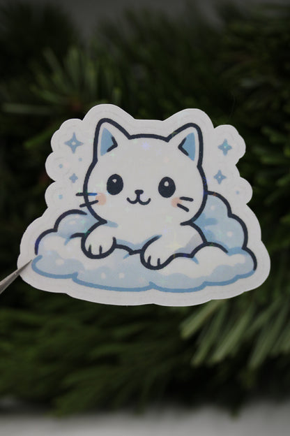 Karla die Schneekatze - Sticker/Magnetisches Lesezeichen 🐱