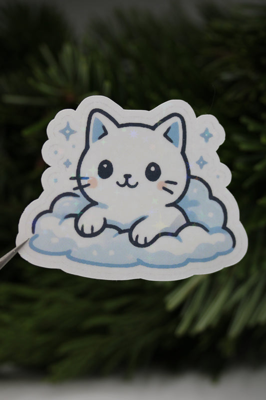 Karla die Schneekatze - Sticker/Magnetisches Lesezeichen 🐱