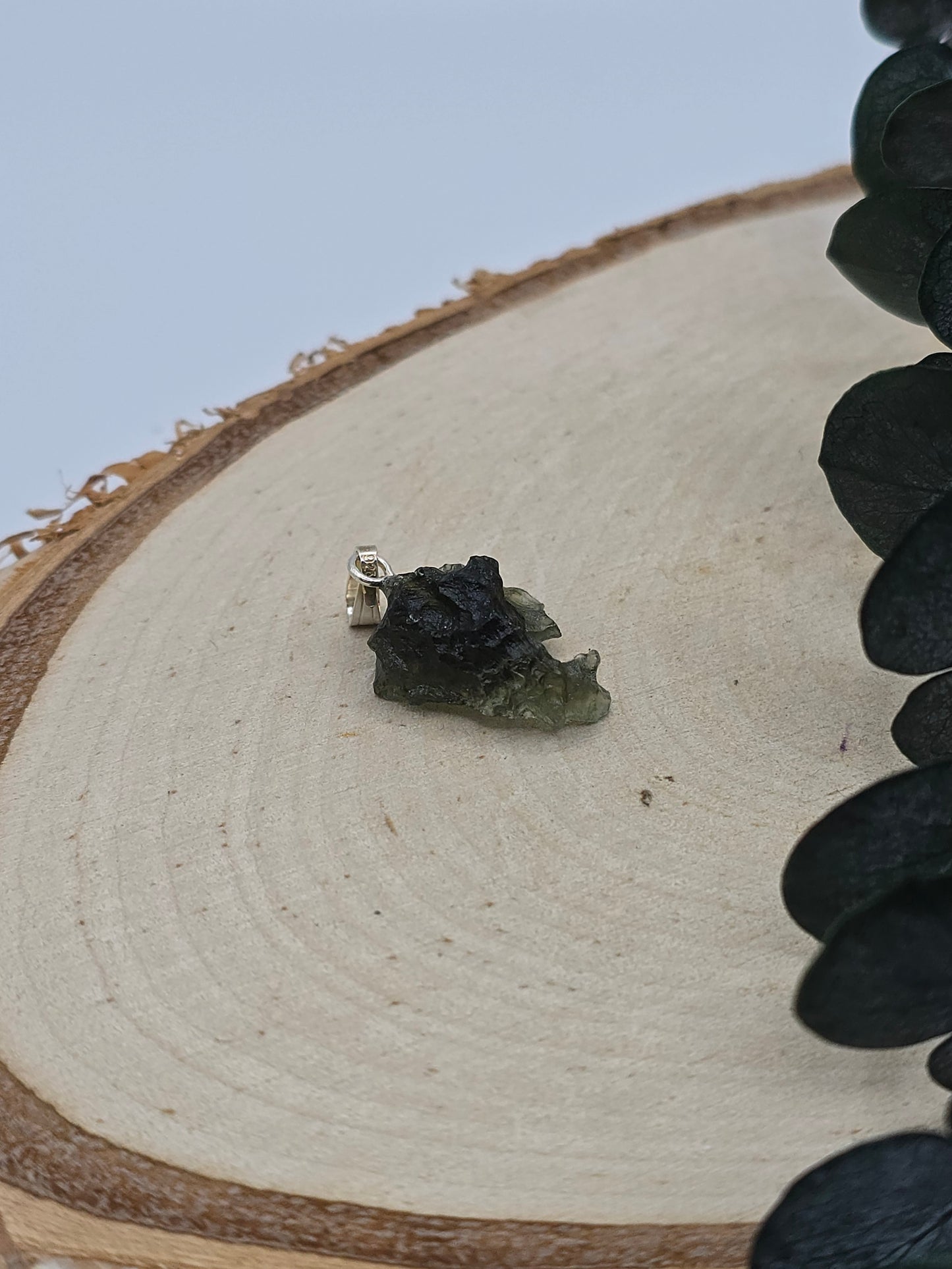 Moldavit Anhänger S925 💚 HG49