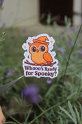 "Whooo's Ready For Spooky?" - Sticker/Magnetisches Lesezeichen 🦉