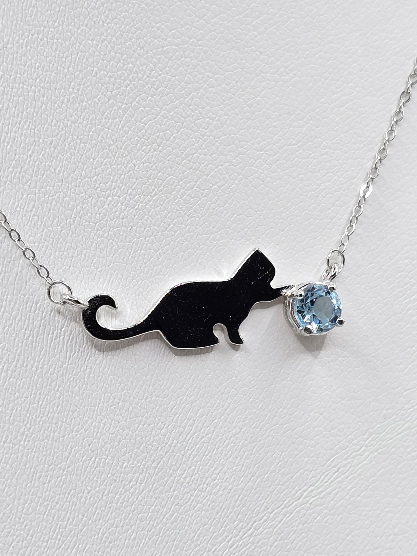 Topaz Kette 'Playful Cat' 💙