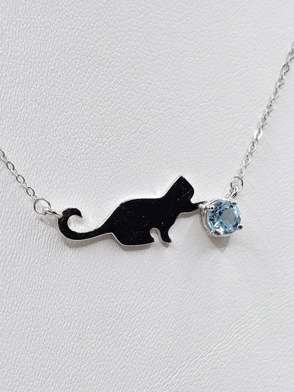 Topaz Kette 'Playful Cat' 💙