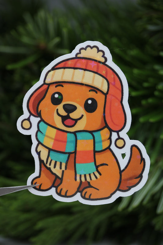 Maggy der Winterhund - Sticker/Magnetisches Lesezeichen 🐶