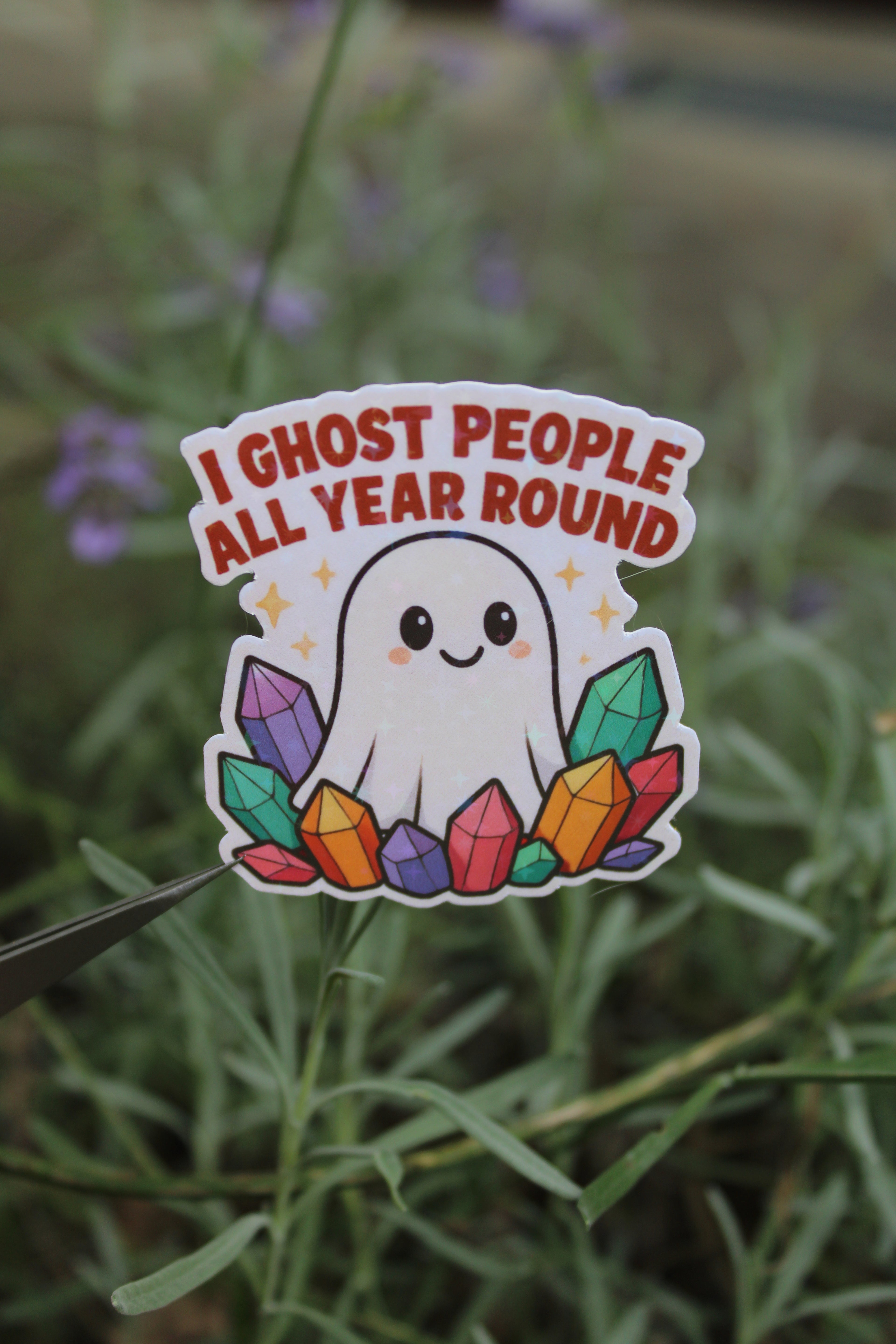 "I Ghost People All Year Round" - Sticker/Magnetisches Lesezeichen 👻